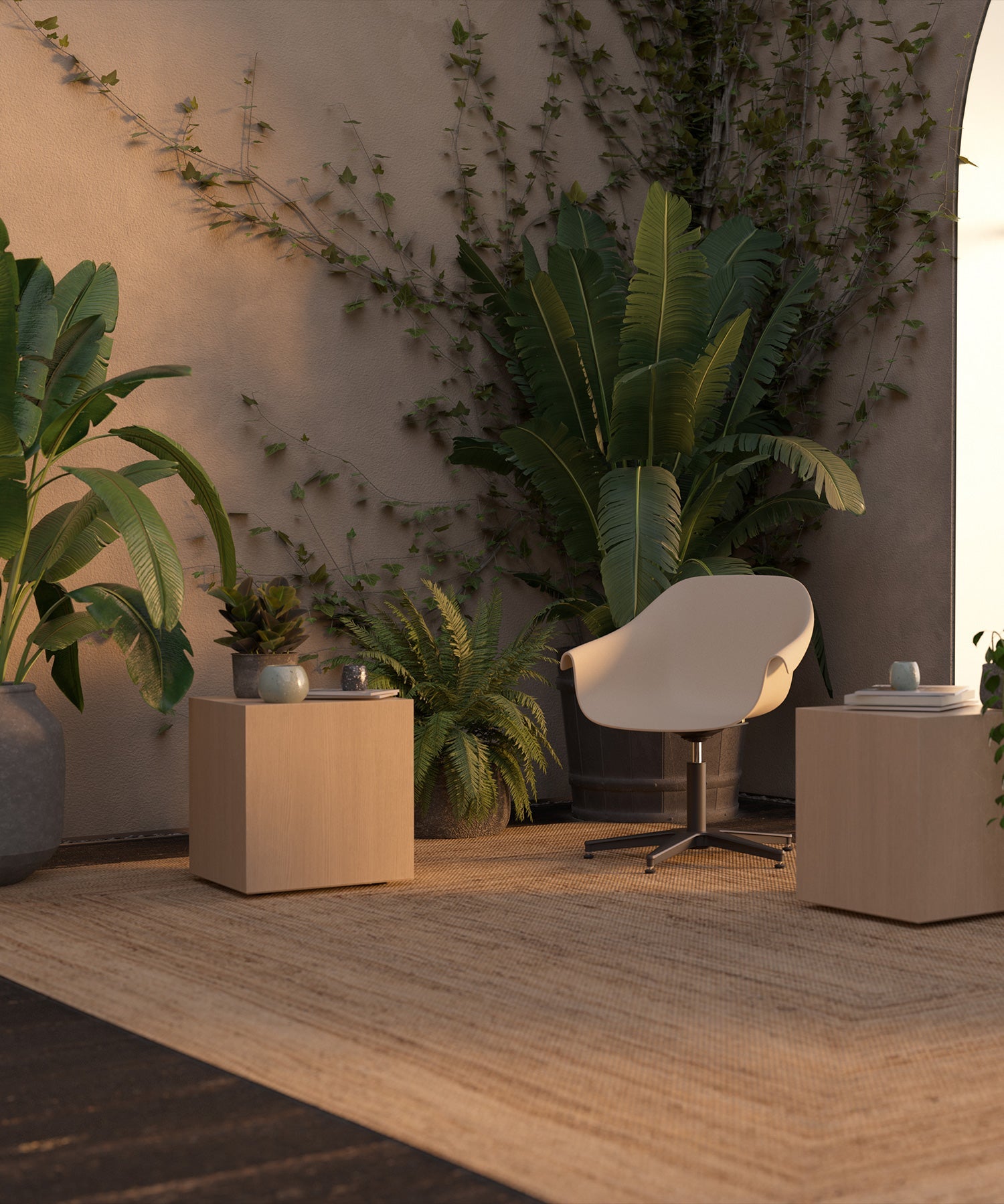 Eco - Fauteuil d’attente beige - Base étoile noire